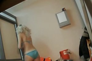 Loira oculto alterações veio fazer quarto nu sexo